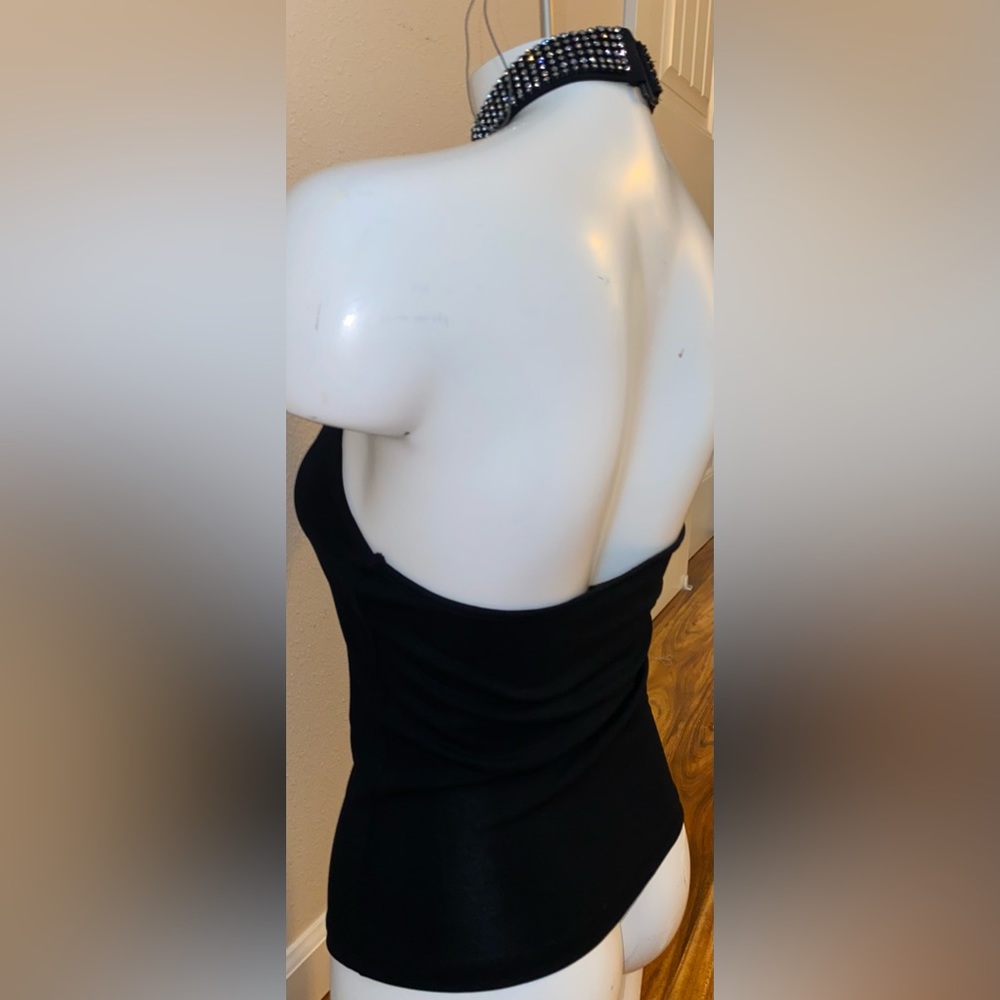 Express Black Sparkle Halter Top - Picture 5 of 8